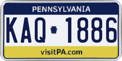 PA license plate KAQ1886