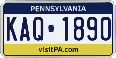 PA license plate KAQ1890