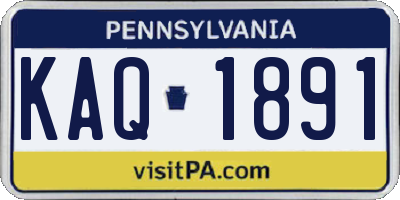 PA license plate KAQ1891