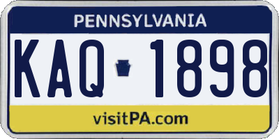 PA license plate KAQ1898