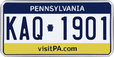 PA license plate KAQ1901