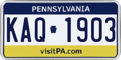 PA license plate KAQ1903