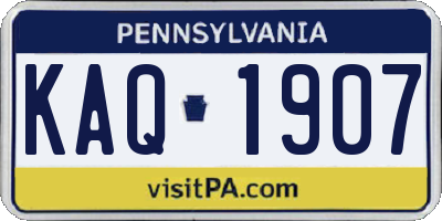 PA license plate KAQ1907