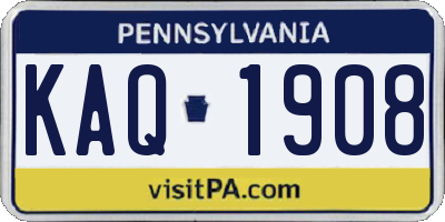PA license plate KAQ1908