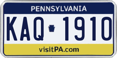 PA license plate KAQ1910