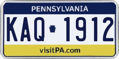 PA license plate KAQ1912