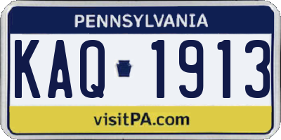 PA license plate KAQ1913