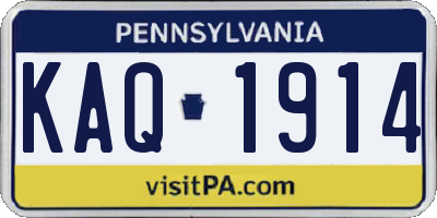 PA license plate KAQ1914