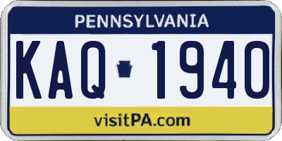PA license plate KAQ1940