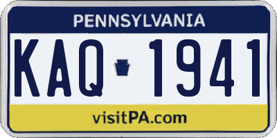 PA license plate KAQ1941