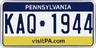 PA license plate KAQ1944
