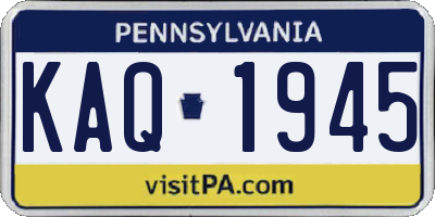 PA license plate KAQ1945