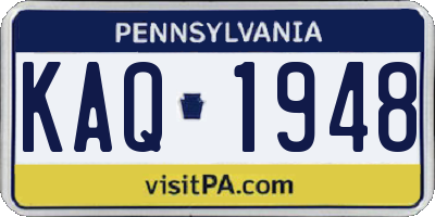 PA license plate KAQ1948