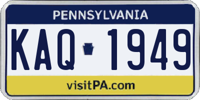 PA license plate KAQ1949