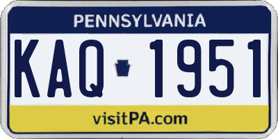 PA license plate KAQ1951