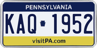 PA license plate KAQ1952