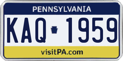 PA license plate KAQ1959