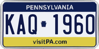 PA license plate KAQ1960