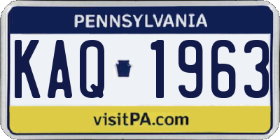 PA license plate KAQ1963