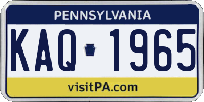 PA license plate KAQ1965