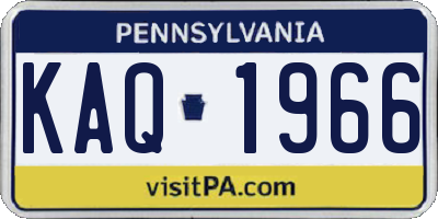 PA license plate KAQ1966