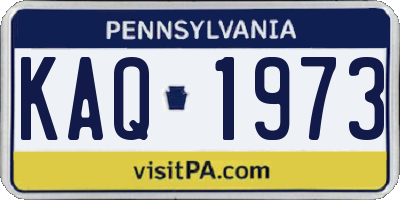 PA license plate KAQ1973