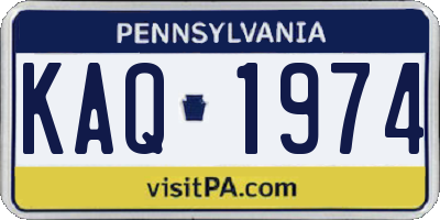 PA license plate KAQ1974