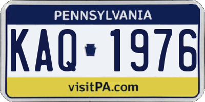 PA license plate KAQ1976