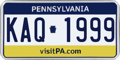 PA license plate KAQ1999