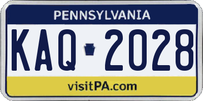 PA license plate KAQ2028