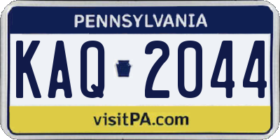 PA license plate KAQ2044
