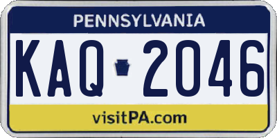 PA license plate KAQ2046