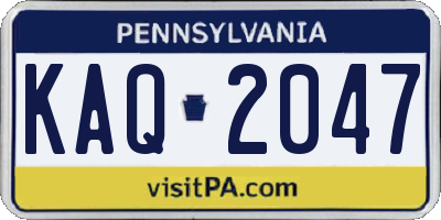 PA license plate KAQ2047