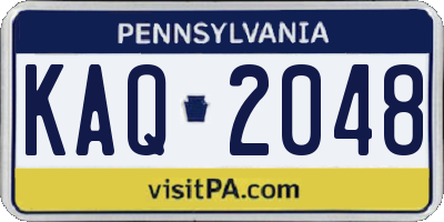 PA license plate KAQ2048