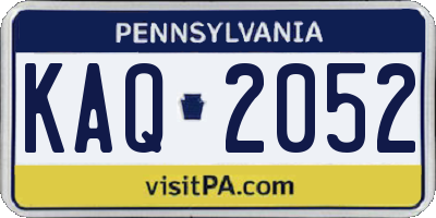 PA license plate KAQ2052