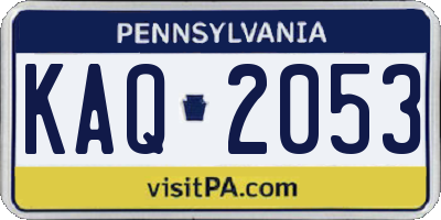 PA license plate KAQ2053
