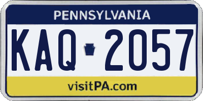 PA license plate KAQ2057