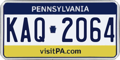 PA license plate KAQ2064
