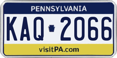 PA license plate KAQ2066