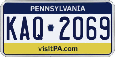 PA license plate KAQ2069