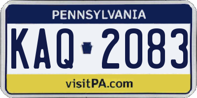 PA license plate KAQ2083