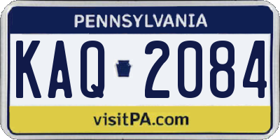 PA license plate KAQ2084