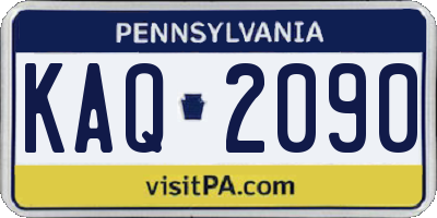 PA license plate KAQ2090