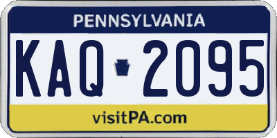PA license plate KAQ2095