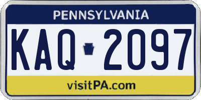 PA license plate KAQ2097