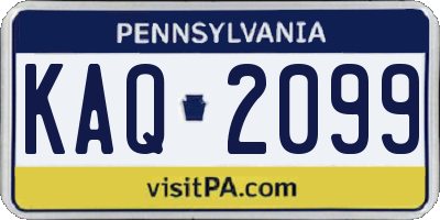PA license plate KAQ2099