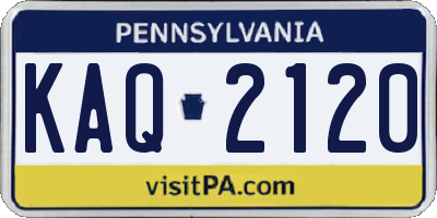 PA license plate KAQ2120