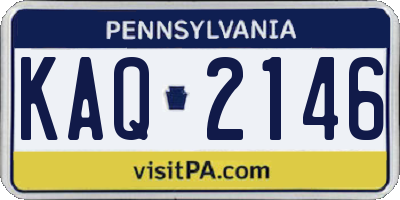 PA license plate KAQ2146