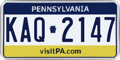 PA license plate KAQ2147