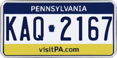 PA license plate KAQ2167